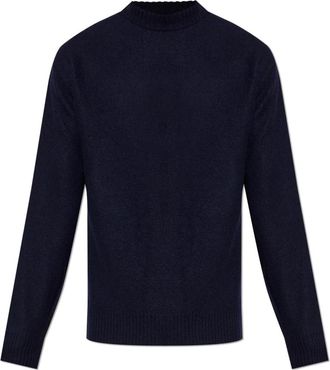 Jil Sander Wollen trui met ronde hals - Heren - Ronde hals truien - Blauw - L - Wol - Truien & Vesten