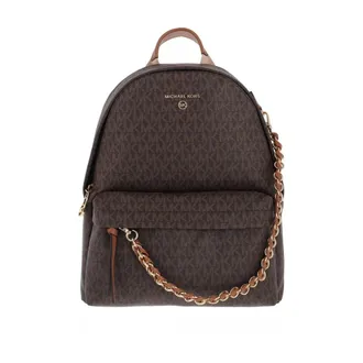 Michael Kors Brown Acorn Canvas Backpack with Laptop Compartment - female - Michael Kors - Backpacks - Brown - ONE SIZE - Bags
