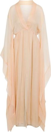 Alberta Ferretti Alberta Ferretti, Maxi Dresses, female, Beige, Size: XS Chiffon Long Dress