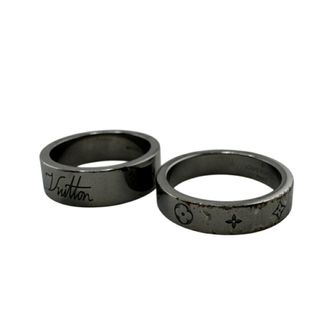 Louis Vuitton Silver Gold Plating Band Ring (Pre-Owned)