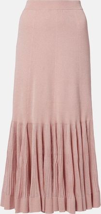 Zimmermann Luna knitted pleated midi skirt