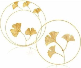 OEM (oro) 2 Piezas De Decoraci&oacute;n De Pared De Metal, Decoraci&oacute;n De Pared De Hierro, Hoja De Arce Y Ginkgo, Colgante De Pared, Adecuado Para La Decoraci&oacute;n D
