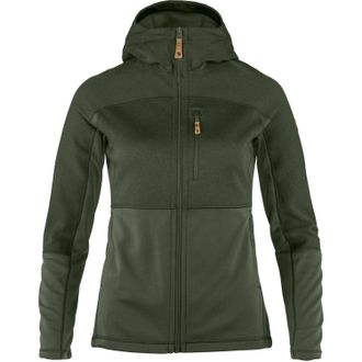 Fj&auml;llr&auml;ven Womens Abisko Hooded Full Zip Fleece Jacket In Deep Forest