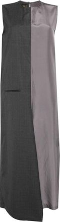 JNBY panelled sleeveless maxi dress - women - Silk/Wool - S - Grey