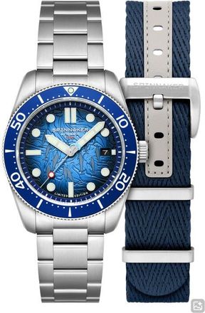 Spinnaker x Dolphin Project Croft Midsize Automatic Aqua Play Watch Set, 40mm in Blue at Nordstrom