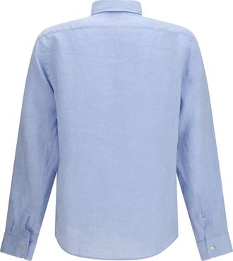 HUGO BOSS Mens Regular-Fit Linen Shirt Light-Pastel Blue Light/pastel