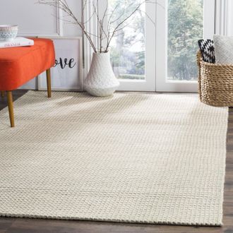 Safavieh Natura Hand Made Area rug, Silver / Ivory Solid / Tonal Style Non-Shedding