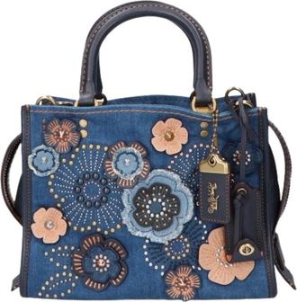 Coach Pre-owned Handbags, female, Blue, Size: ONE SIZE Pre-owned Denim Shoulder Bag