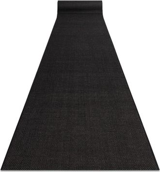 RugsX Rugsx - Runner sisal floorlux design 20433 black plain 120 cm black 120x270 cm