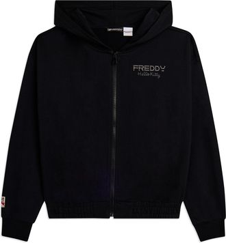 Freddy Felpa con cappuccio, zip e stampa posteriore Hello Kitty