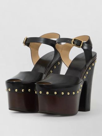 Chlo&eacute; meret platform clogs calfskin sandals