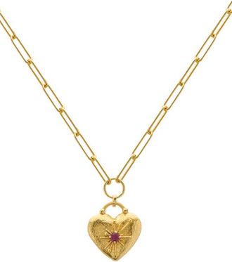 Murkani Love You Large Heart Necklace in Yellow Gold at Nordstrom