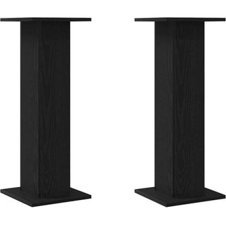 vidaXL Soportes Para Altavoces 2 Pcs Roble Negro 30 X 30 X 80 Cm Vidaxl