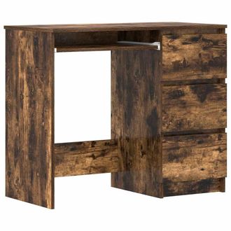 vidaXL Escritorio De Madera Contrachapada Roble Ahumado 90x45x76 Cm Vidaxl
