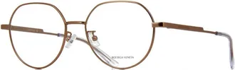 Bottega Veneta Unisex Gold Tone Round Eyeglass Frames BV1076OA 001