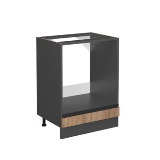 Vicco Armario Para Horno Empotrado R-line, Roble Dorado, 60 Cm En Forma De J, Sin Encimera Vicco
