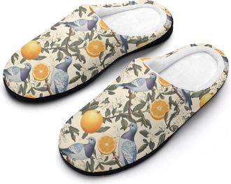 Generic Pigeon Orange Fruit Womens Slippers Warm House Slippers Indoor House Shoes with Anti-Skid Rubber Sole