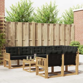 vidaXL Vidaxl Set Di Divani Da Esterno 9 Pz Bianco E Nero