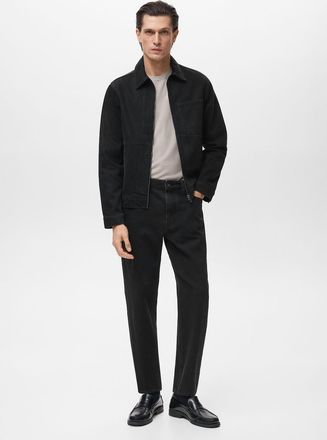 Mango Giubbotto denim tasca black denim - Uomo - XS - MANGO MAN