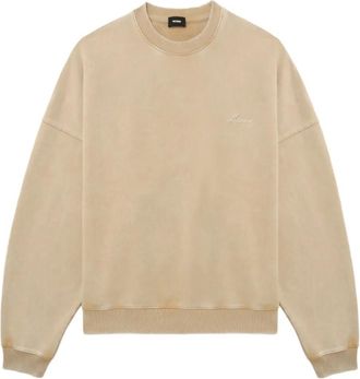 We11done Katoenen sweater met borduurwerk - Beige