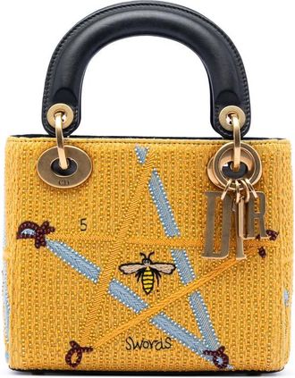 Dior Pre-owned Dior Mini Embroidered Canvas Swords Lady Dior Ladies FJIRGVD1V7VG3WDD