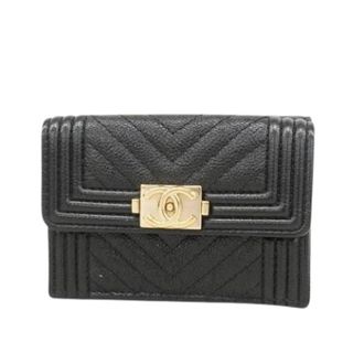Chanel Pre-owned Wallets, female, Black, Size: ONE SIZE Pre-owned Vintage Tri-fold Wallet