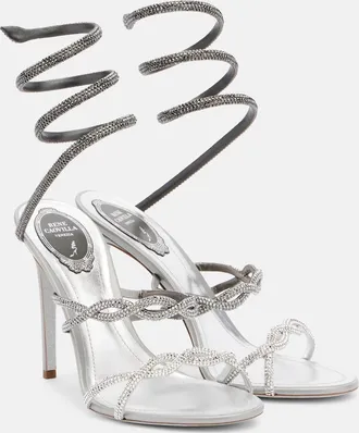 Rene Caovilla Cleo embellished satin sandals