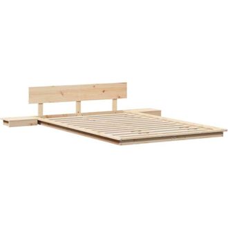vidaXL Marco De Cama De Suelo Con Mesitas 120x190cm Madera S&oacute;lida Vidaxl