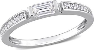 Amour 3/8 CT DEW Created Moissanite Anniversary Band In Sterling Silver