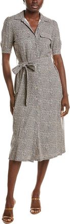 Nicole Miller Jade Linen-Blend Midi Dress