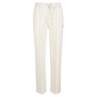 Moncler Sweatpants, female, White, Size: M Wide-leg Cotton Sweatpants