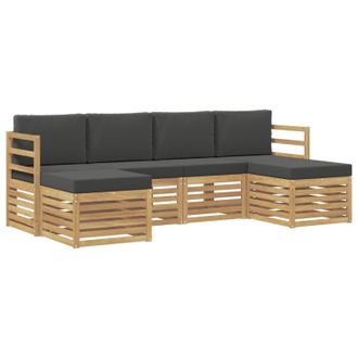 vidaXL Juegos De Sof&aacute;s 6 Pcs Blanco Y Antracita 245 X 122,5 X 73 Cm Vidaxl