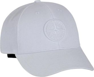 Stone Island Baseball Cap - Heren - Petten - Wit - ONE Size - Katoen - Accessoires