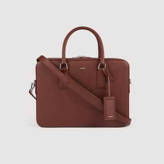Sandro Reconstituted leather briefcase