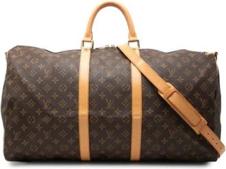 Louis Vuitton Pre-owned Keepall Bandouliere 55 - Dames - Vintage Weekendtas - Bruin - ONE Size - Leer - Vintage