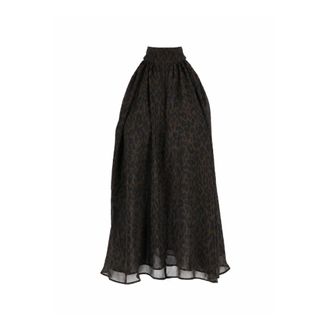 Rotate ROTATE Birger Christensen - Top con cuello halter y lazo - Tops - Mujer - Marr&oacute;n - S