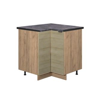 Vicco Muebles Bajos Esquineros Fame-line, Panel De Roble, 80.5 Cm, Et Antracita