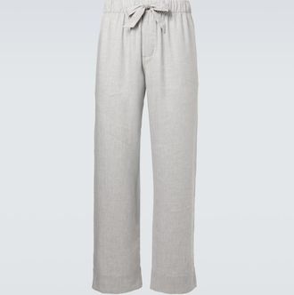 Frescobol Carioca Luan linen and cotton-blend straight pants