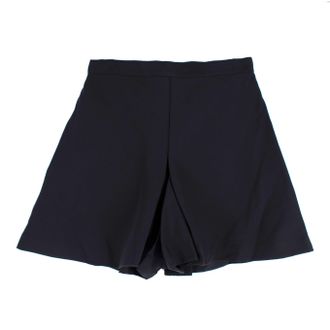 Dior Navy High Waisted Shorts with Pleated Detail Size XXS