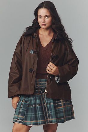 Barbour Myra Waxed Cotton Duffle Coat Jacket