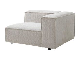Vente-Unique Poltrona Angolare Destra In Tessuto Ciniglia Beige - Ruzolo