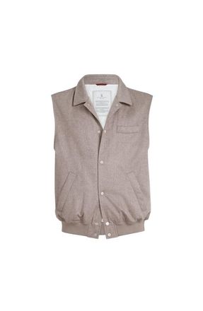 Brunello Cucinelli Cashmere flannel vest in Brown at Nordstrom, Size 60 It