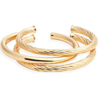 Nordstrom Set of 3 Twist Cuff Bracelets in Gold at Nordstrom