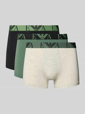 Emporio Armani Trunks im 3er-Pack mit elastischem Logo-Bund in Gruen, Gr&ouml;&szlig;e XXL