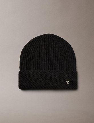Calvin Klein Gorro De Punto De Mezcla De Lana Con Monograma