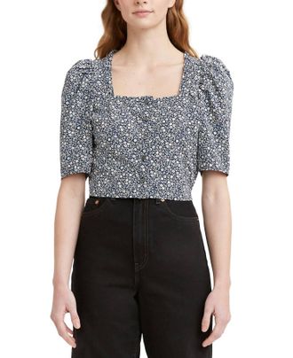 Levi's Joella Cotton Blouse In Nissa Floral Peacoat