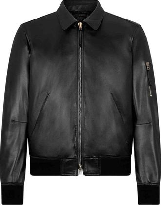Tom Ford Leather Outerwears Nero-Uomo
