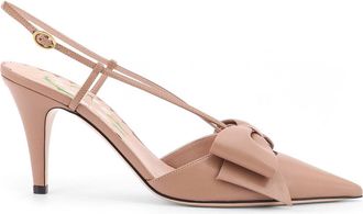 Valentino Garavani Bowow Leather Decolleté Slingback-Donna