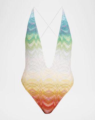 Missoni Chevron Plunge One-Piece Swimsuit