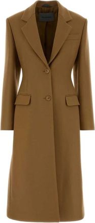 Balenciaga Single-breasted Coat In Camel